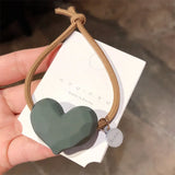 Girls Cute Heart Elastic Hair Bands Korean Hair Ties Hair Bow  Scrunchies Rubber Ponytail Holder Women Hair Accessories