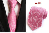 New Striped Silk Tie 8cm Luxury Paisley Necktie Red Bule Purple Polyester Neck Tie For Men Formal Business Wedding Party Ties