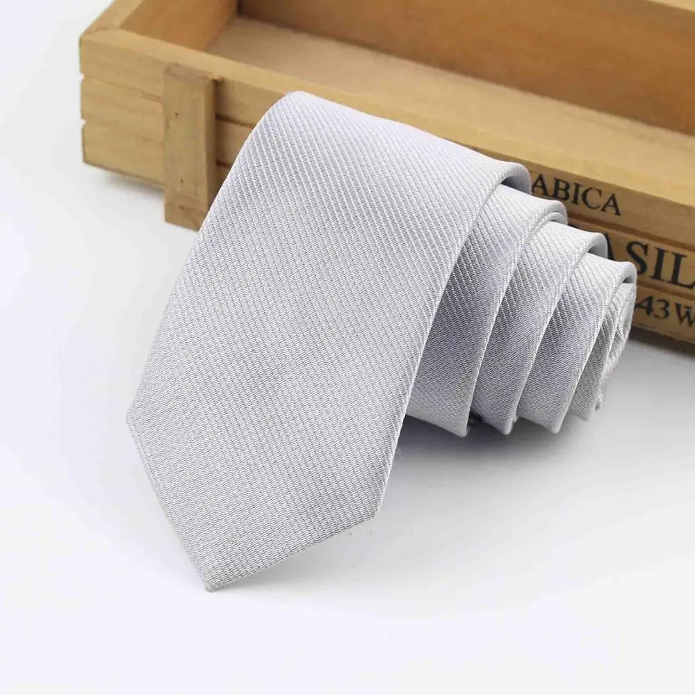 Formal Skinny Size Necktie 2.5inch Groom Gentleman Narrow Ties Men Wedding Party Polyester Gravata 6cm Width