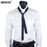 JEMYGINS Men's Tie 100% Silk Pure Black Tie 5cm Skinny Slim Tie High Quality Classic Business Casual Party Tie Wedding