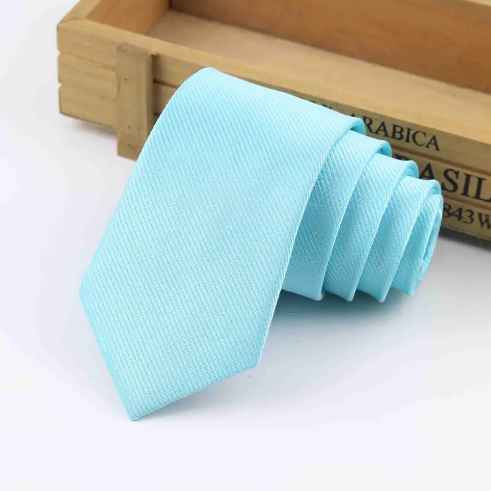 Formal Skinny Size Necktie 2.5inch Groom Gentleman Narrow Ties Men Wedding Party Polyester Gravata 6cm Width