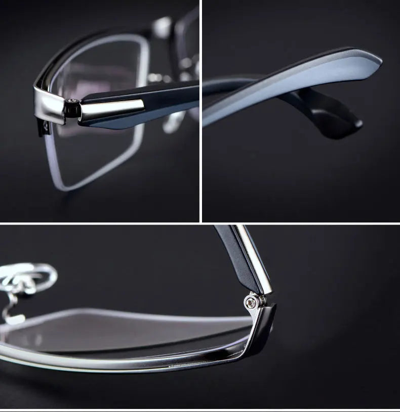 Men Titanium Alloy Eyeglasses Frame for Men Eyewear Flexible Temples Legs IP Electroplating Alloy Material,Full Rim and Half Rim