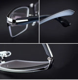 Men Titanium Alloy Eyeglasses Frame for Men Eyewear Flexible Temples Legs IP Electroplating Alloy Material,Full Rim and Half Rim