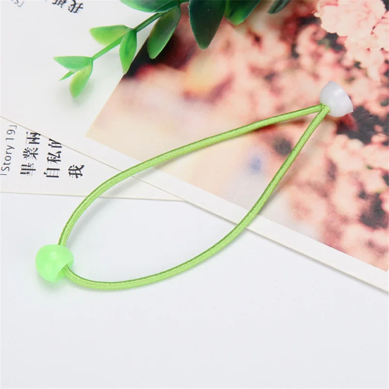 Korean Fashion Elastic Hair Bands DIY Flower Hairband Round Hoop Cute Ribbon Ball Scrunchies 100Pcs/Lot Girls Hair Accessories