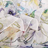 [BYSIFA] White 100% Silk Scarf Cape Fashion Floral Design Long Scarves Women Summer Utralong Beach Shawl Winter Scarves180*110cm