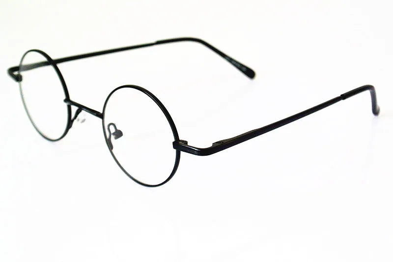 60s Vintage 38mm small Round Eyeglass Frames Spring Hinges myopia Rx able Glasses Spectacles come with Customed clear lenses