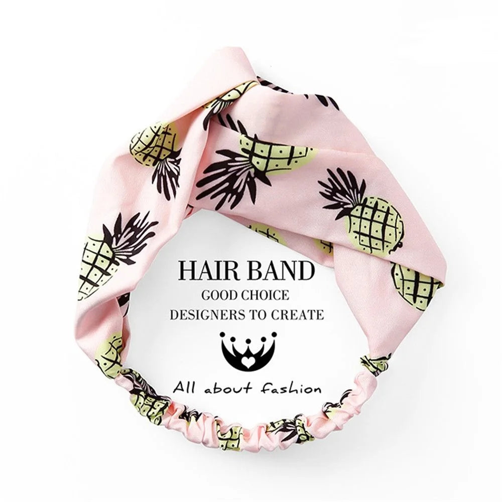 Korean Style Summer Lovely Hairband Women Hair Accessories Turban Twist Cross Headwrap Girl Floral Elastic Knotted Headwear