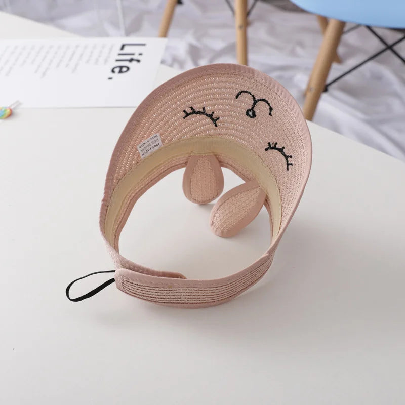 Cartoon Floppy Sun Hat for Kids Summer Beach Cap Sunshade Visor Top Unisex Baby Girl Boy Children's Sun Protection Accessory