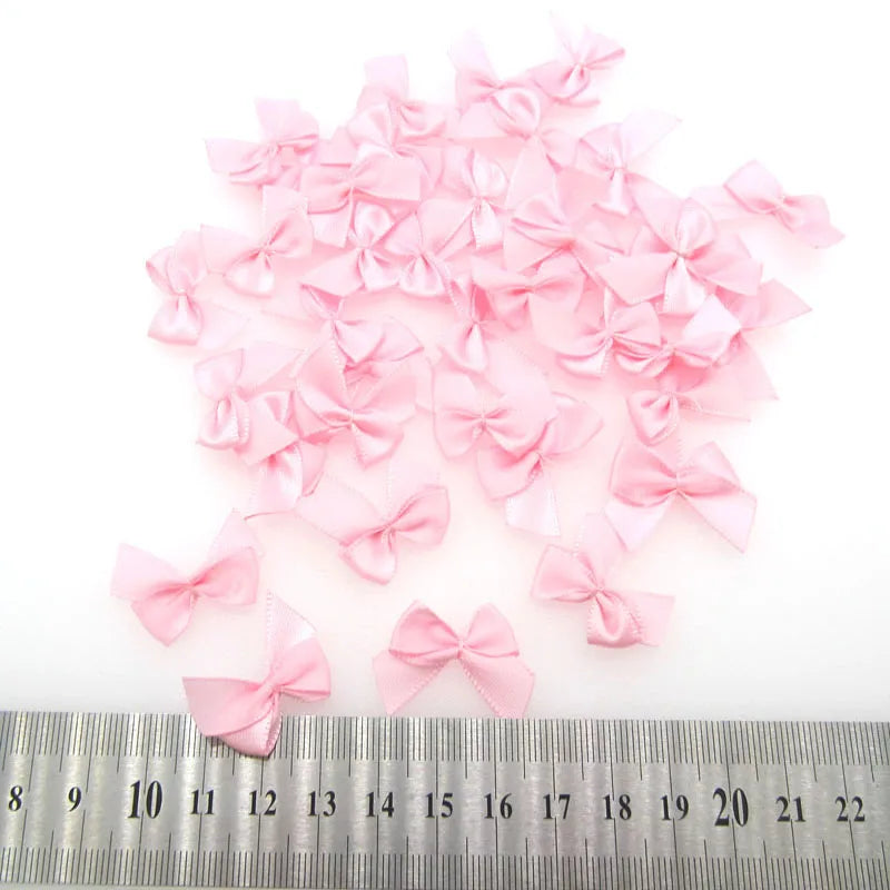 50Pcs Handmade Mini Satin Ribbons Bow For Christmas Bows Gift Craft Wedding Party Sewing DIY Apparel Accessories