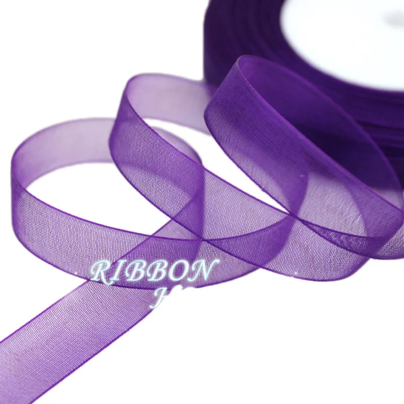 (50 yards/roll) 12mm organza ribbons wholesale gift wrapping decoration Christmas ribbons