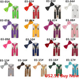 Fashion 3PCS School Boys girls Children Kids brace elastic Suspenders for shirt suspensorio Tie Bowties butterfly  Set TR0001