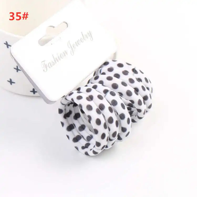6PCS/Sett Cute Girls Elastic Hair Bands Scrunchies Ponytail Holder Rubber Bands Hair Ties Sweet Kids Hair Rope Hair Accessories