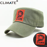 CLIMATE New Men Cool Military Caps Chinese Chairman Mao Zedong Cap Army Green Flat Top Cap The Communist Party Adult Hat Caps