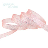 (25 yards/roll) Flesh Pink Metallic Glitter Ribbon Colorful gift package ribbons wholesale 6/10/20/25/40mm