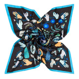 POBING Silk Scarf Women Monster eyes Print Silk Foulard Female Neckerchief Small Bandana Square Scarves Lady Accessories 60*60cm