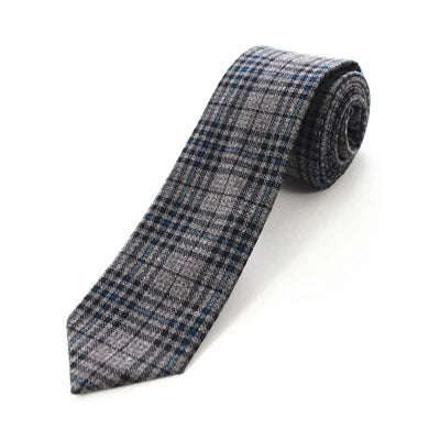 JEMYGINS Original High Quality Cotton 2.4'' Skinny Plaid Solid Cashmere Tie Wool Men Neck Tie For Youth Working Meeting