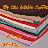 Big size women High quality bubble chiffon printe solid color shawls hijab winter muslim 45 color scarves/scarf 180*85cm