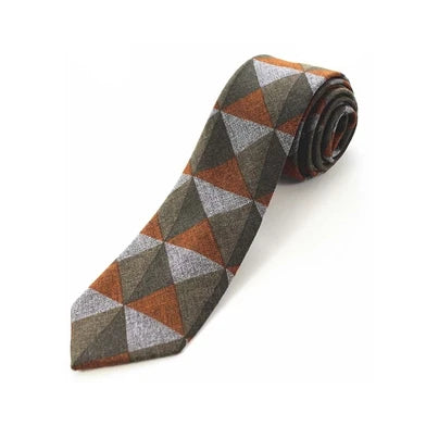 JEMYGINS Original High Quality Cotton 2.4'' Skinny Plaid Solid Cashmere Tie Wool Men Neck Tie For Youth Working Meeting