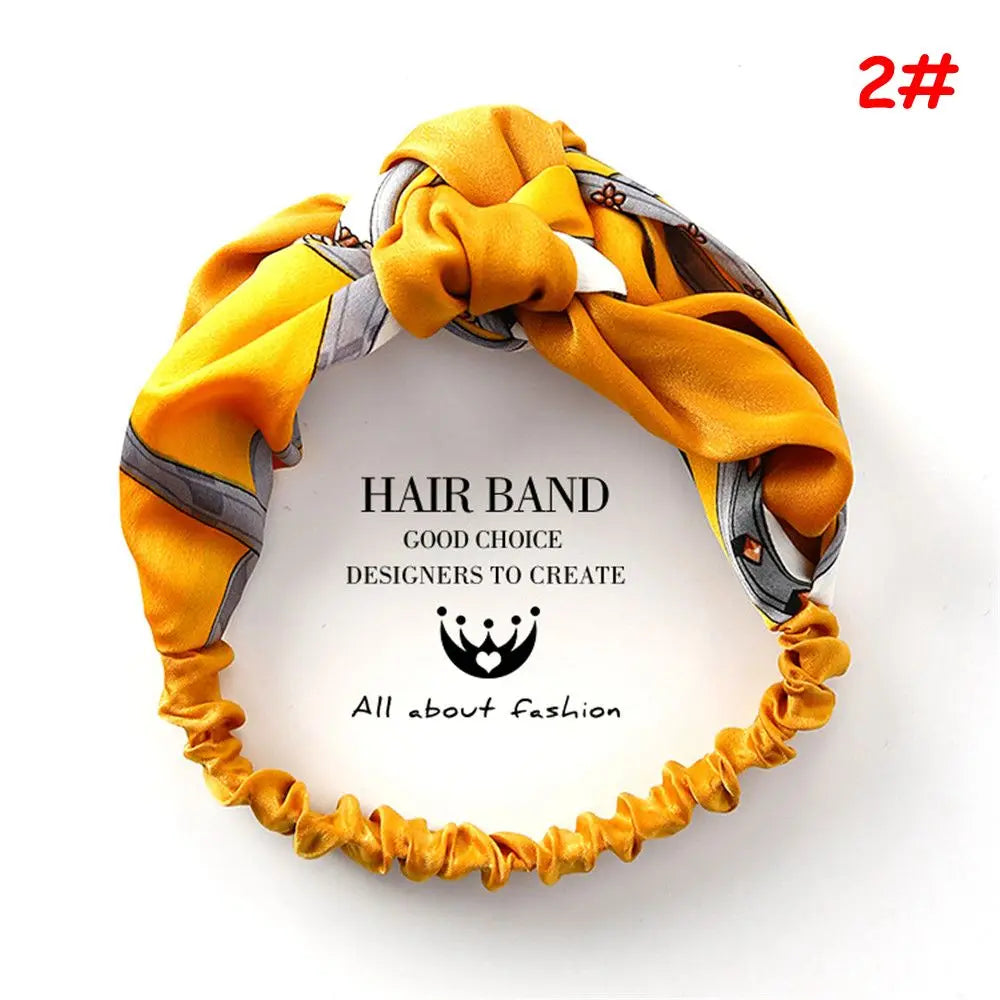 Korean Style Summer Lovely Hairband Women Hair Accessories Turban Twist Cross Headwrap Girl Floral Elastic Knotted Headwear