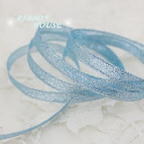 (25 yards/lot) Sky Blue polyester ribbon Christmas packaging ribbon high-grade quality squares ribbons 6/10/20/25/40mm