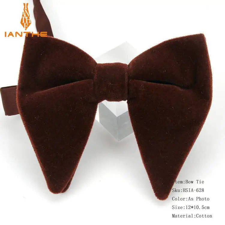 Men's Big Bow Ties For Women Men Micro Suede Bowtie Candy Solid Corduroy Butterfly Soft Lithe Gravata Wedding Party Tie Bowknot