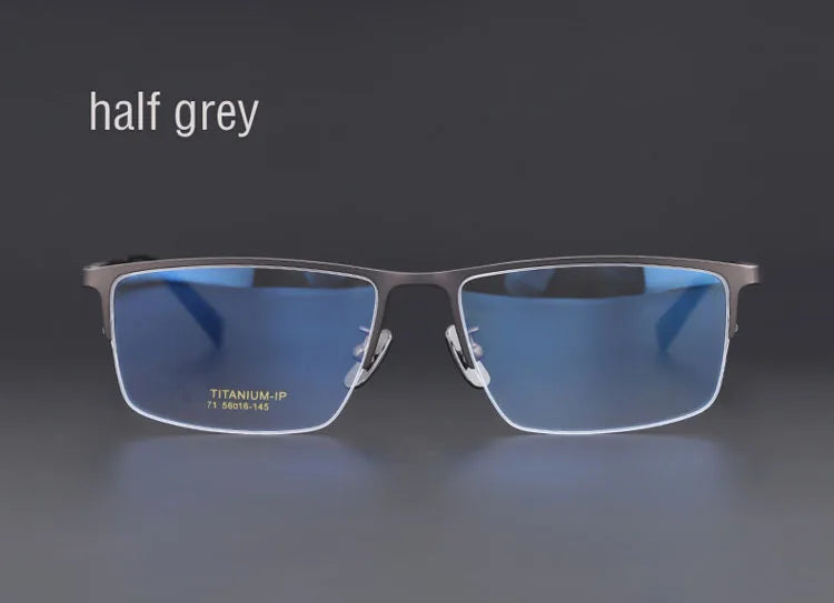 Pure Titanium Glasses Frame Men Titanium Alloy Prescription Eyeglasses Silver Super Light Spectacles Optical Glasses Frame