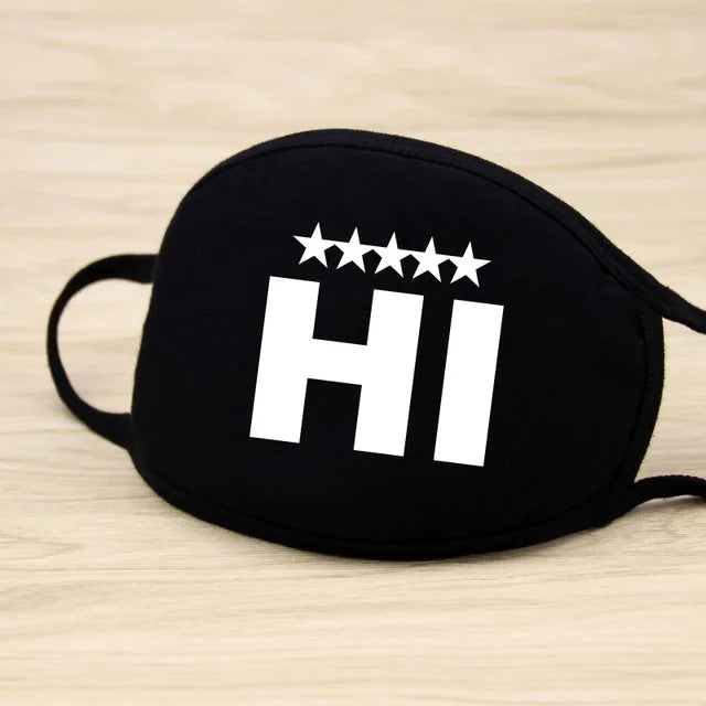 Korean Funny Expression Smile Creative Mouth Face Mask For Mouth Black Kpop Unisex Kawaii Face Mouth Muffle Mask Cotton Fashion