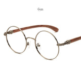 Japan Real Wood Temple Titanium Vintage Round Glasses Frame Men Women Myopia Optical Frames Prescription Frame Oculos De Gafas