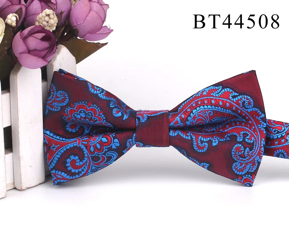 New Floral Men Bow Tie Claret Classic Bowtie For Men Flower Bow Ties For Business Wedding Butterfly Cravats Adult Suits Bowties