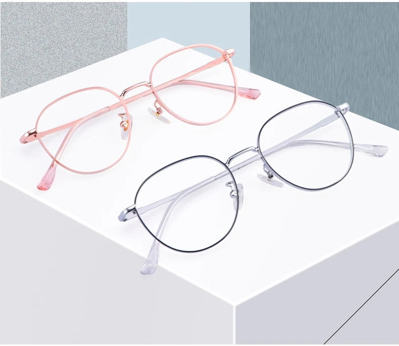 YIMARUILI New Titanium Alloy Wide-Rim Glasses Frame Men Round Retro Myopia Optical Prescription Eyeglasses Frame Women 80047