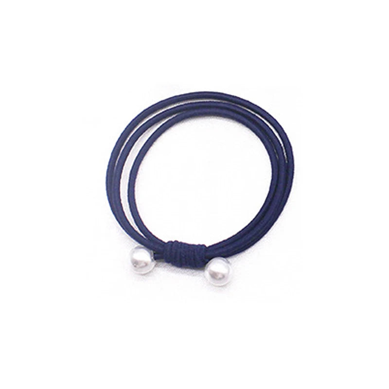 High Elastic Heart Pearl Round Shape Rubber Bands For Women Hair Band Kids Children Sweet Candy Color Hairbands Hair Accessories