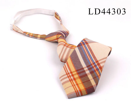 New Rubber Ties Casual Plaid Necktie For Boys Girls Neck Ties Simple Slim Necktie Gravatas Lazy Person Student Tie Neck Wear