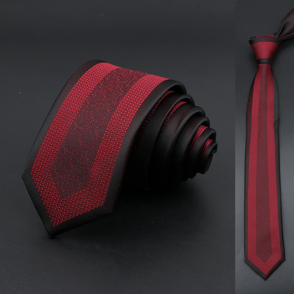 Skinny 6cm Ties For Men Wedding Dress Necktie Black Red Floral Paisley Patchwork Tie Business Slim Shirt Accessory Gift Cravate