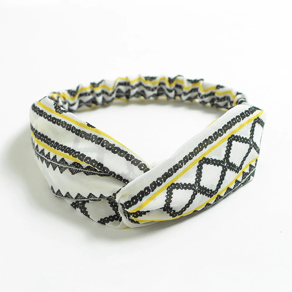 Korean Style Summer Lovely Hairband Women Hair Accessories Turban Twist Cross Headwrap Girl Floral Elastic Knotted Headwear