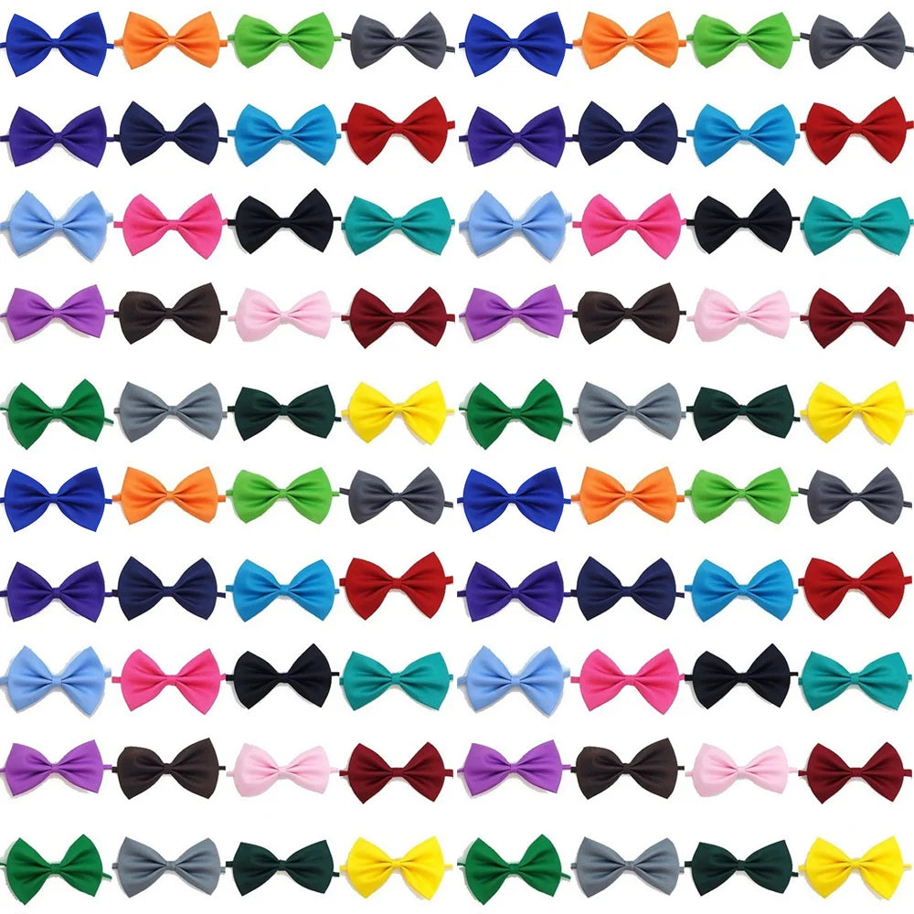 50/100Pcs Adjustable Cat Dog Bow Tie Lots Neck Tie Pet Dog Bow Puppy Bows Collar For Kitten Collar Pet Accessories Wholesale