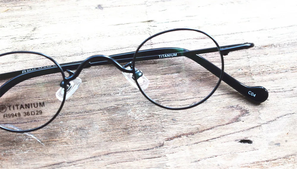 Titanium Glasses Super Small Oval Full Rim Eyeglass Frames Men Women Optical Prescription Lightweight Earwear