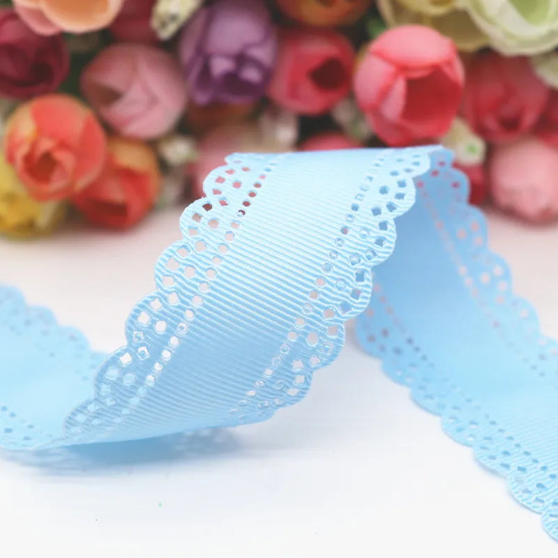 5 Yards/lot 30mm Grosgrain Ribbons For Cake Hollow Flowers Cloth Tape Lace Diy Handmade Hair Accessories Ribbons 15070458