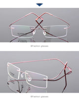 Titanium Eyeglasses Rimless Optical Ultralight Glasses Frame No Screw Prescription Spectacle Frameless Glasses Eyeglasses B2