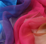 Multiple Colour Gradient Color Rose Flower Chiffon Georgette Scarf Women Foulard Lotus Leaf Long Shawl Summer Bandana Elegant