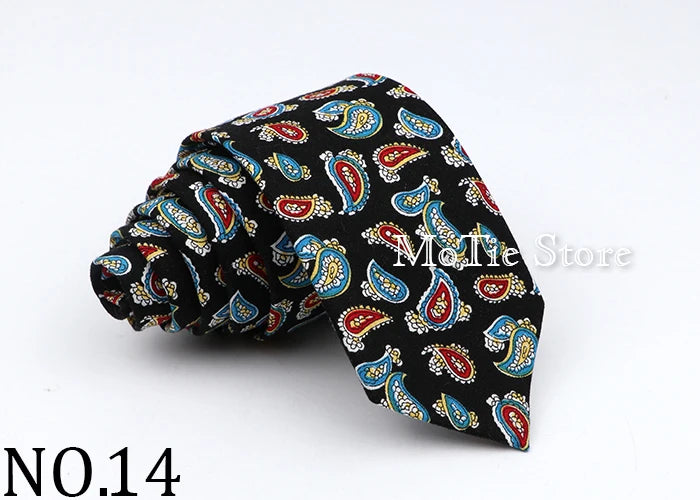 New Floral Tie For Men Women Skinny Casual 100% Cotton Casual Flower Print Skinny Neck Tie For Wedding Party Suits Tie Cravat