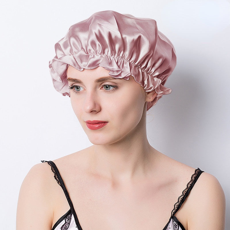 Large 100 Silk Sleeping Cap For Women Hair Bonnets Head Cover Hair Loss Hats Luxury Silk Bonnets Night Hair Wrap Mulberry Silk