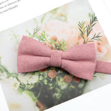 Mens Super Soft Downy Suede Parent-Child Bowtie Set Macarons Solid Color Classic Design Cute Butterfly Red Green Blue Pink Tie