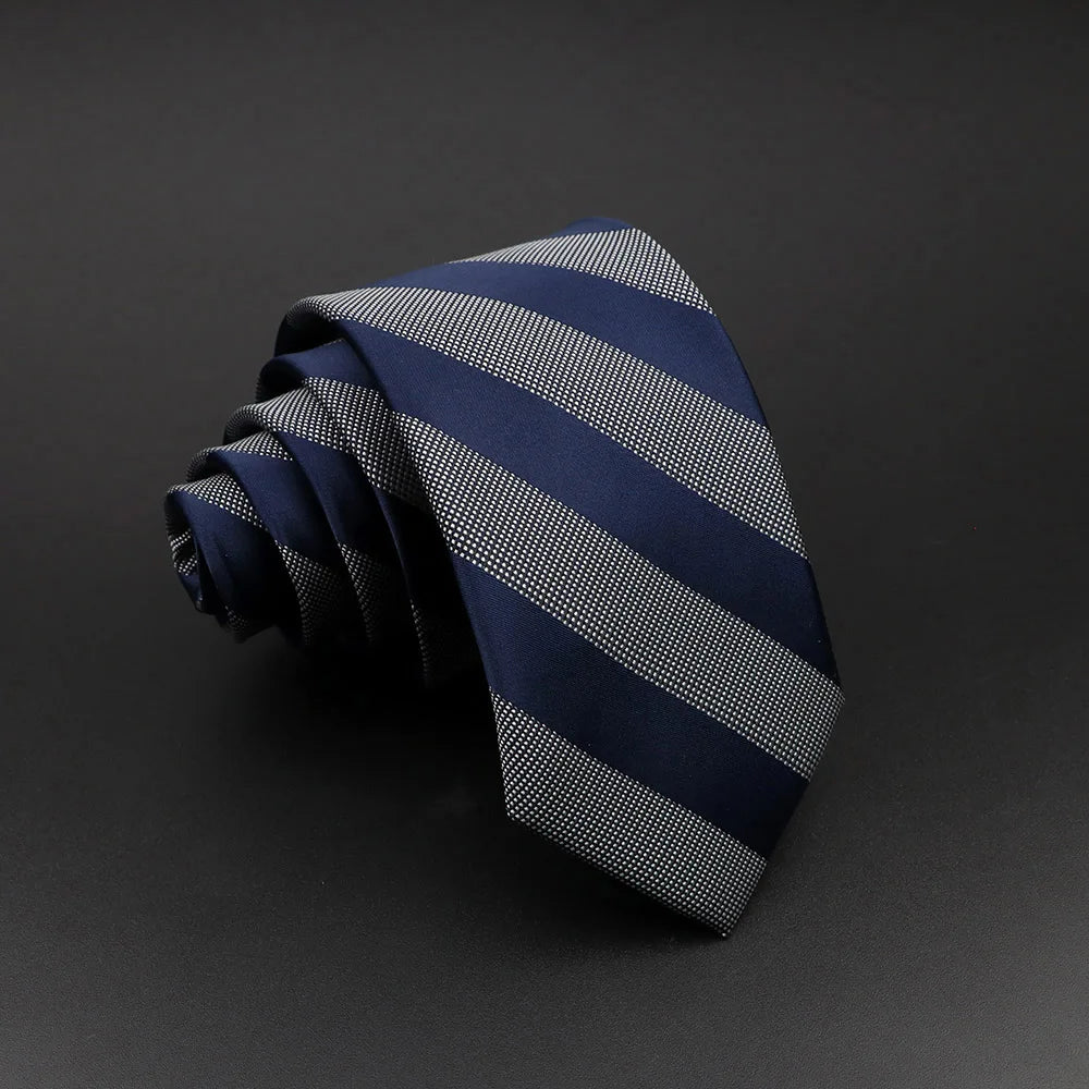 Men Jacquard Woven Tie Classic Plaid Striped Ties Fashion Polyester Necktie For Wedding Business Party Suit Dress Gravatas Gift