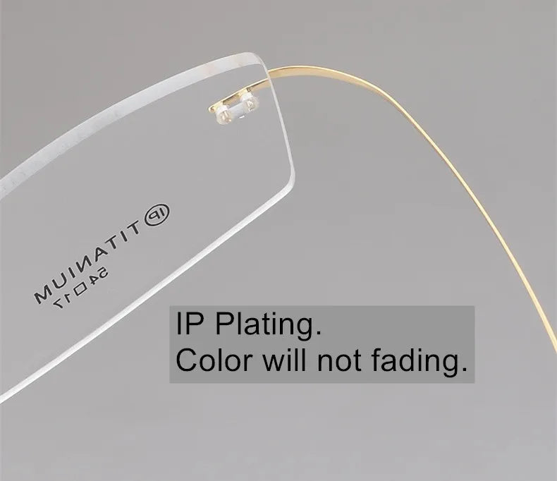 Pure Titanium Eyeglasses Rimless flexible Optical Frame Prescription Spectacle Frameless Glasses Eye glasses 010 Line Temple