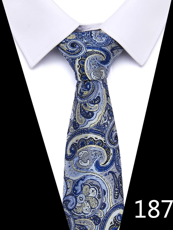 New Style Fashion Men's Tie 7.5 cm Blue Necktie Green & Orange Gravatas For Men Paisley Floral Fit Wedding Workplace