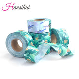 HAOSIHUI Custom Satin Ribbons Personalized Logo Printed Single Face 10~50~100 Yards Polyester for Gift Wedding Birthday DIY Tape