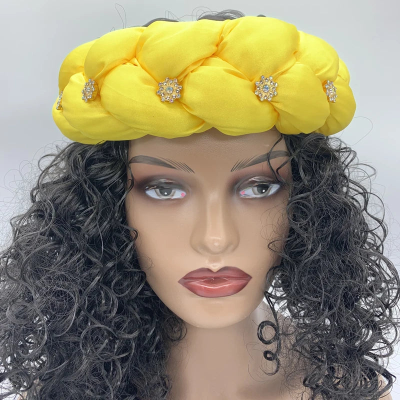 Latest Exaggerated Satin Twist Braids Headband Handmade African Headtie Nigerian Wedding Gele Women Turbans Ladies Head Wraps
