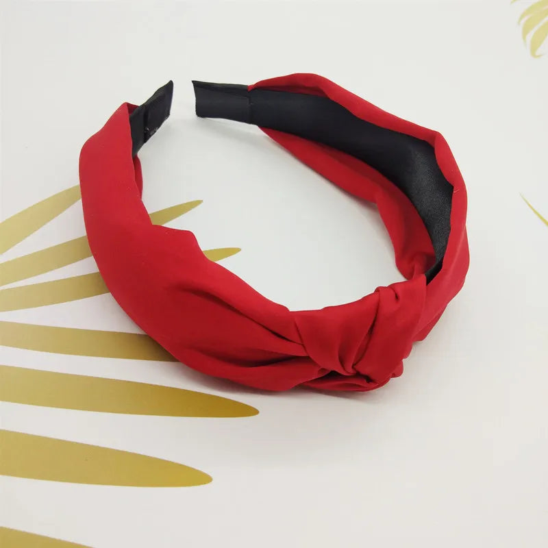 Fashion Top Knot Satin Headbands Wide Fabric Makeup Hairbands for Women Girls Ladies Washing Hair Hoops Bezel Hair Accessories