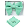 GUSLESON Velvet Big Bow Tie Men's Bowties Pocket Square Cufflinks Set with Gift Box Solid Red Yellow Necktie For Man Wedding