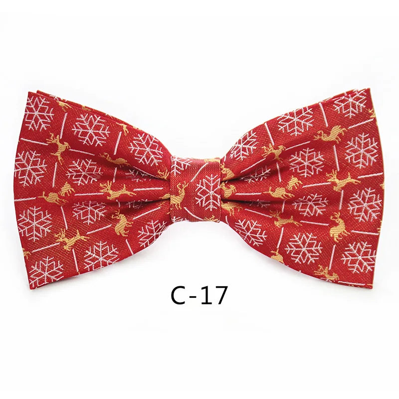 JEMYGINS Christmas Bow Ties for Mens Shirt  Snowflake Christmas Tree Pattern Men Silk Bow Tie  Christmas Party Gift